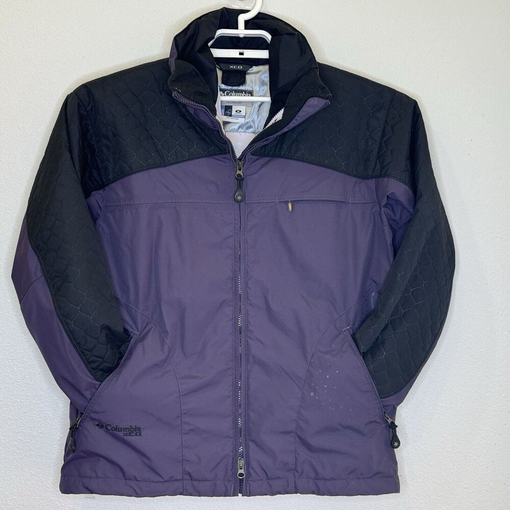 Columbia XCO Women's Jacket Size Medium Purple Black Full Zip Ski Snow‎ Pockets